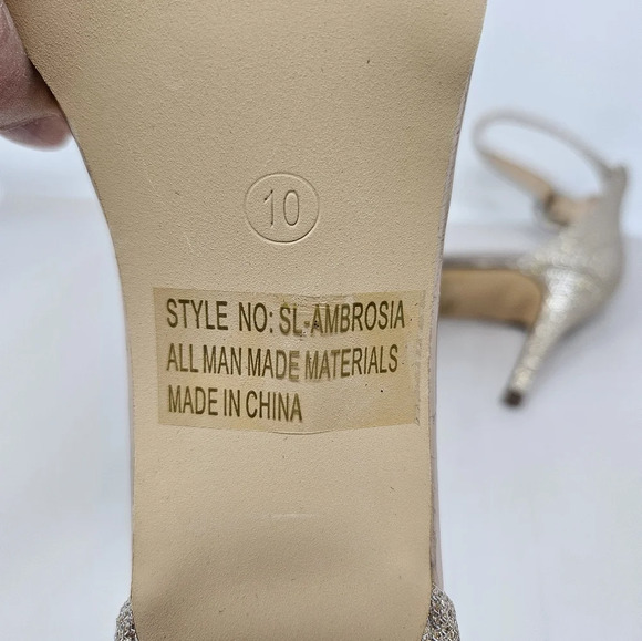 Shoeland High Heels Womens Sz 10 Ambrosia Rose Gold Sparkles Wedding Formal - Picture 9 of 11